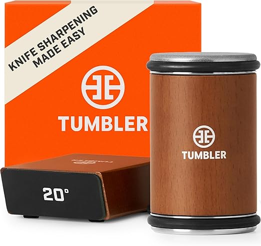 The Original Tumbler Rolling Knife Sharpener™ - Knife Sharpening Made Easy - Knife Sharpener Tool for Kitchen Knives - Knife Sharpener Kit Offers 15 & 20 Degree Sharpening