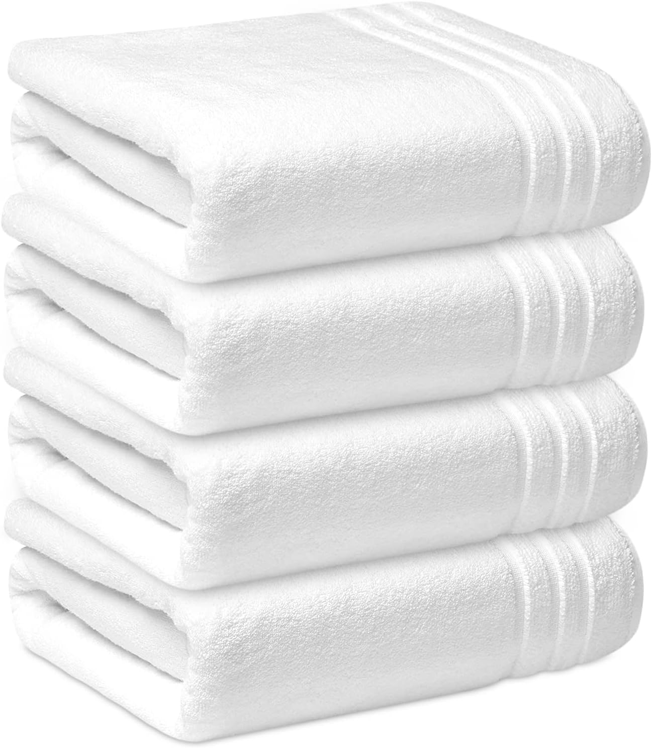 Towelogy® Luxury Egyptian Cotton Bath Sheets Quick Dry and Absorbent 100x150cm Spa Hotel Quality Fade & Tear Resistant Bath Towels Body Wrap (Eggshell White, 4)