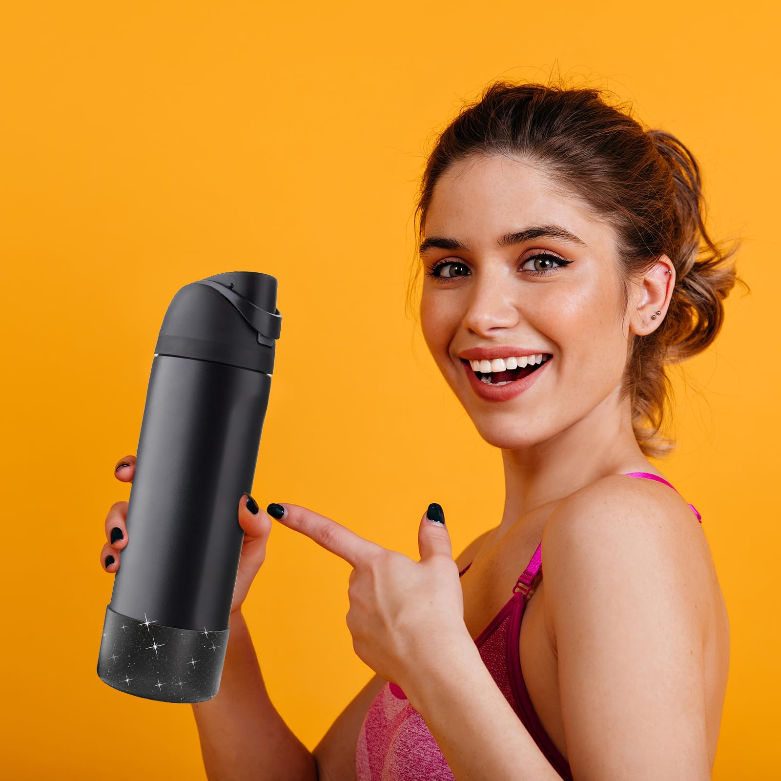 2 botas de silicona con purpurina para botella de agua Owala de 24 onzas, 32 onzas, 40 onzas, funda protectora antideslizante para botella de agua Owala Twist, FreeSip y Flip de acero inoxidable, sin