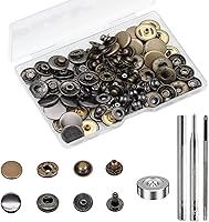 Vista 10 de 24 juegos de broches de presión de cuero resistentes, kit de BetterJonny, botones de presión de metal de 20 mm, remaches de cuero, con 4