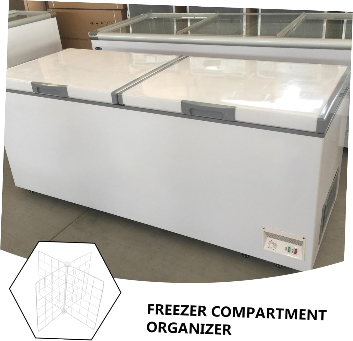 BESTYASH Metal Chest Freezer Dividers for Deep Freezer Organization Adjustable Wire Separator Shelf Divider for Fridge Pantry Storage 2-Piece Set for Easy Categorization