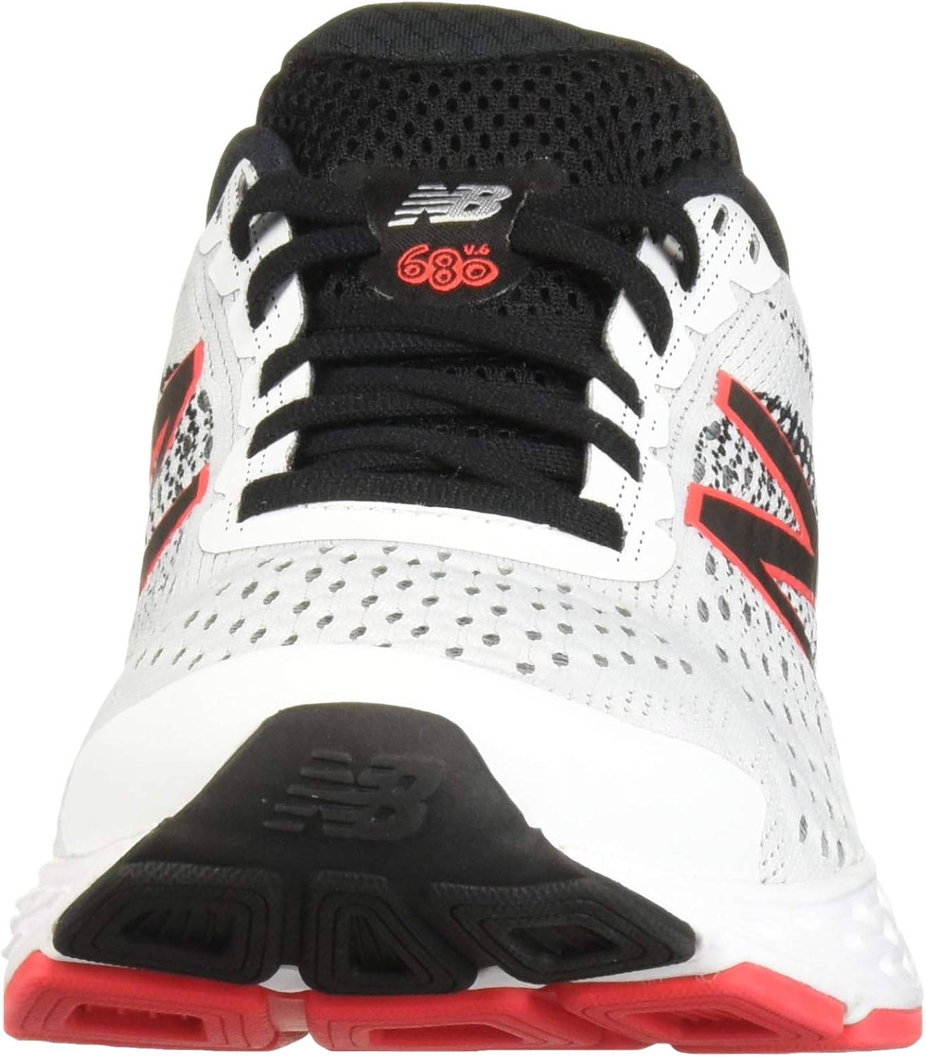 New Balance Men's 680v6 Cushioning Running Shoe 8.5 White/Black/Energy Red