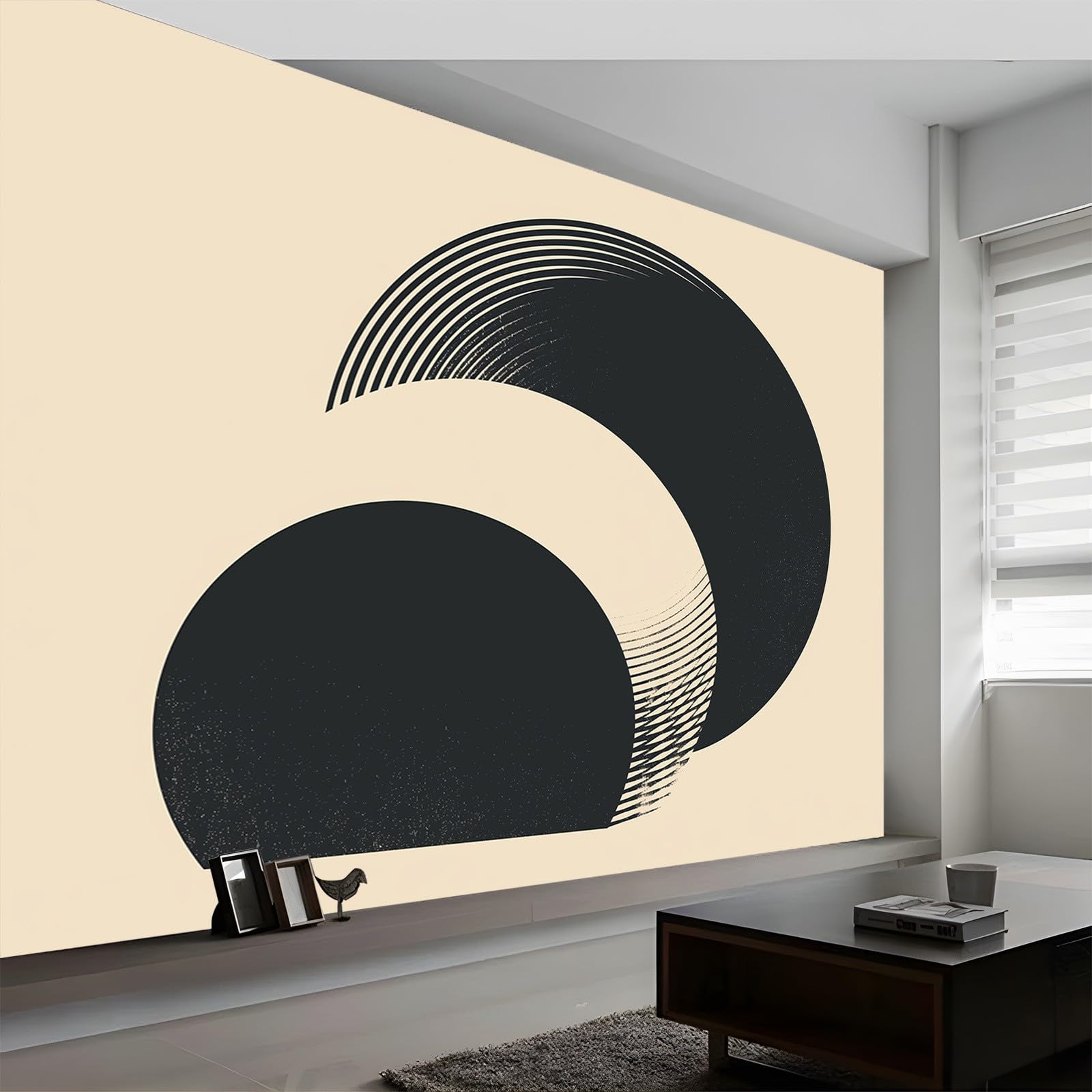 Fresque Murale Beige Salon et Chambre d'Enfants | Papier Peint Panoramique Lines