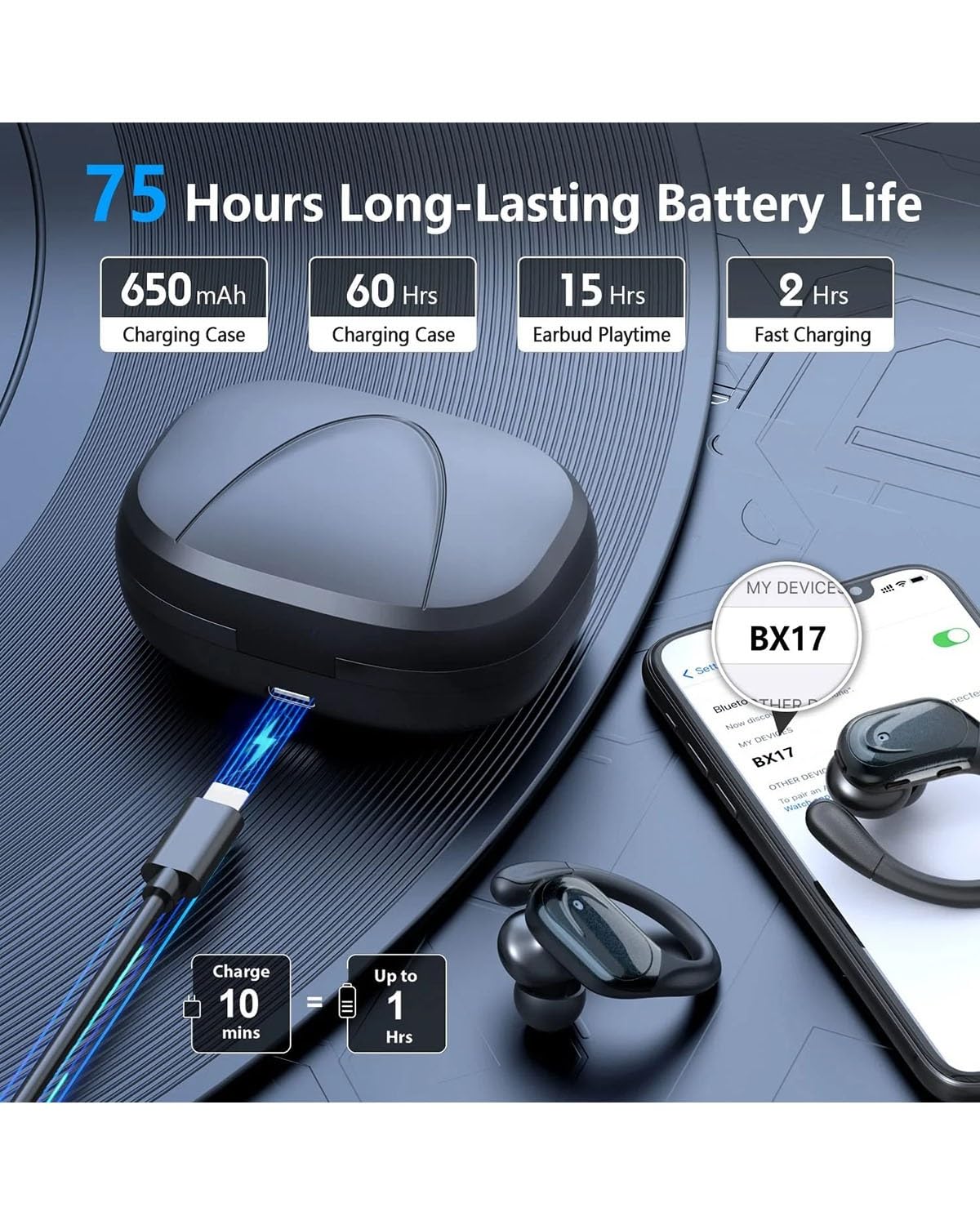 BX17 Bluetooth 5.3 Écouteurs TWS Casque