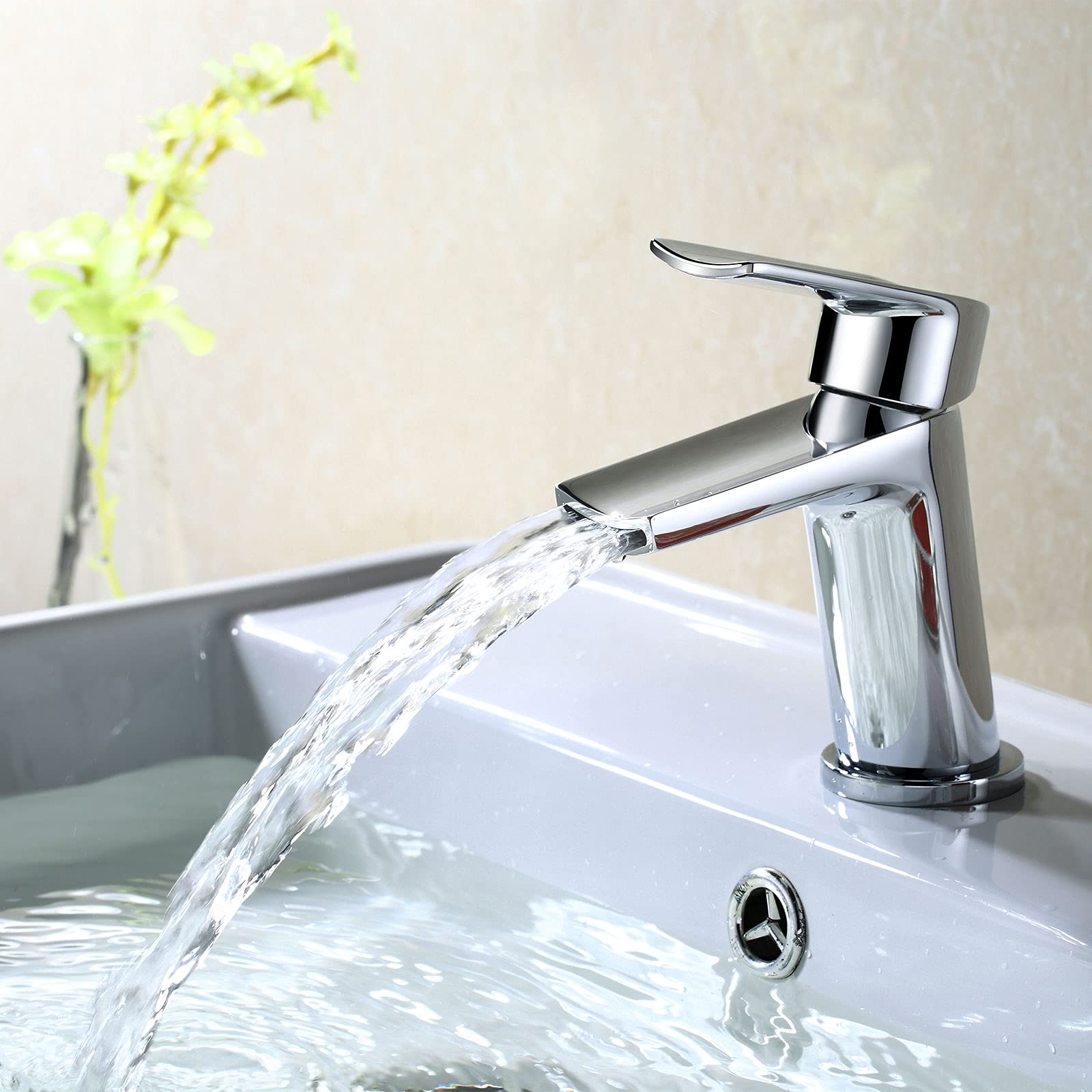 Centa Bathroom Waterfall Single Lever Deck Mounted Basin Mixer Tap 5060920925185