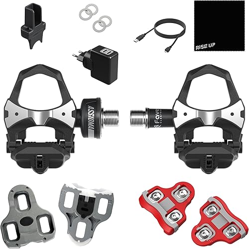 Favero Assioma UNO, Medidor de potencia de ciclismo basado en pedal lateral de detección única con tacos adicionales, tacos de carretera LOOK Keo