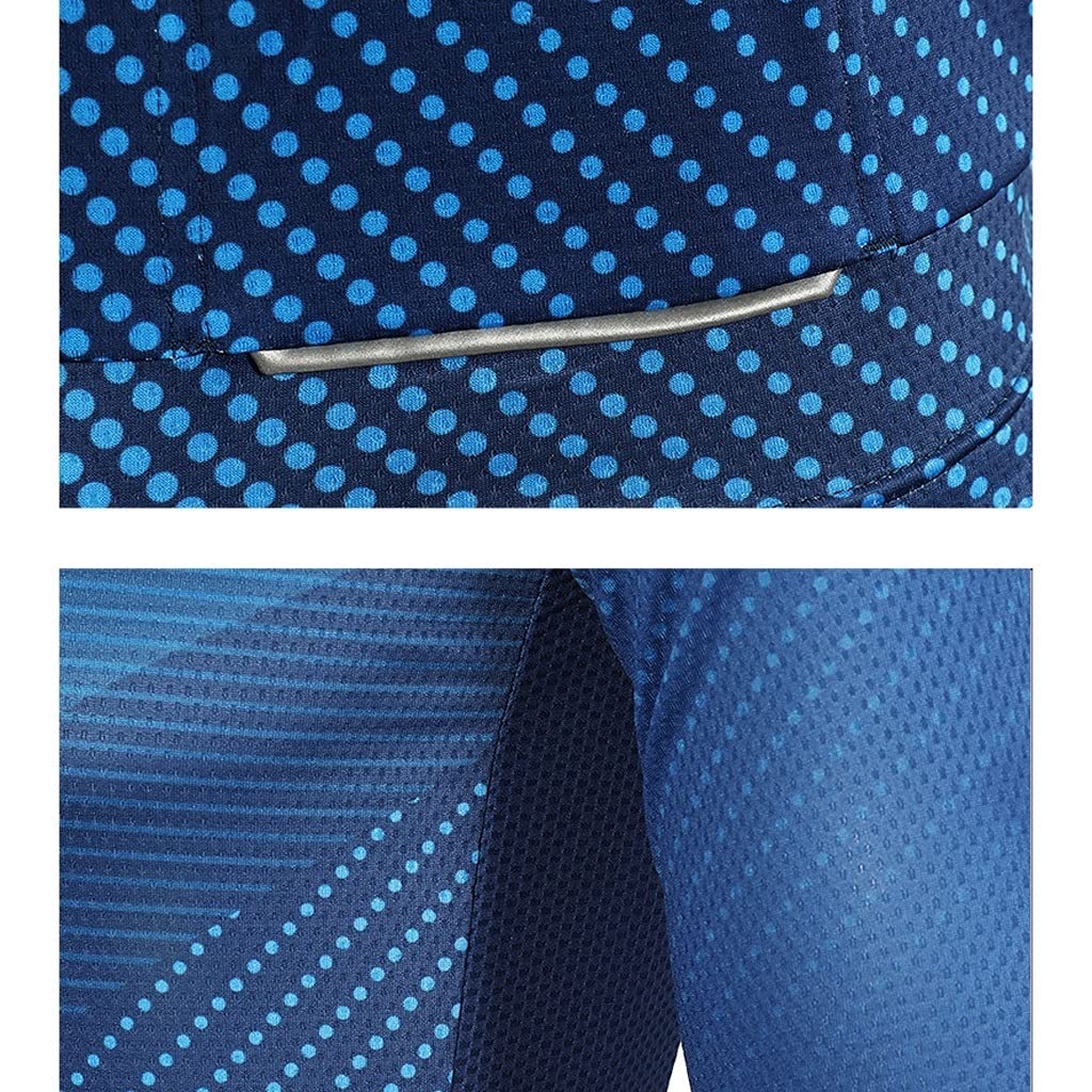 Męska odzież kolarska Jazda na rowerze Męska Letnia rower górski z długim rękawem Top Oddychający Quick-Dry Road Bike Sportswear z tylnymi kieszeniami Męskie koszulki kolarskie(F,XL)