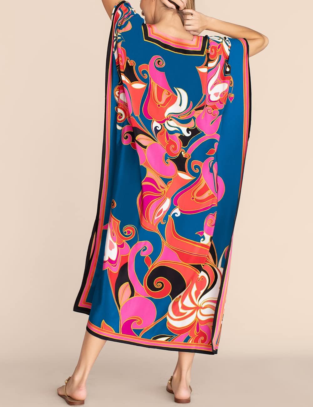 Bsubseach Women Plus Size Kaftan Dress Swimsuit Cover Up Caftan Maxi Beach Dresses Cover Ups - Image 3