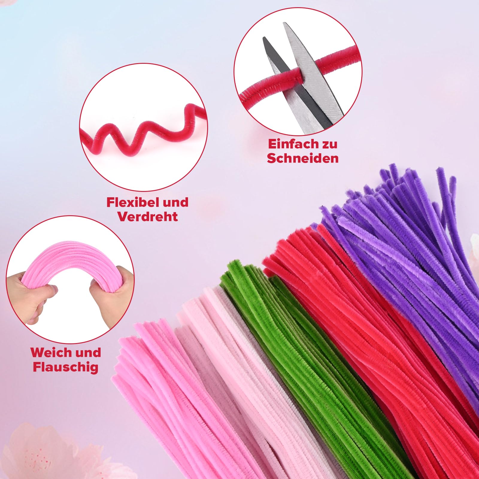 UUEMB 400 Pièces Fil Chenille, Kit de Cure Pipes en Forme de Fleur 5 Couleurs pour DIY Bouquet et Décoration avec Tige Fleur Ruban Adhésif étamines Ruban Carte de Vœux et Papier Cadeau (Bleu UUEMB 400 Pièces Fil Chenille, Kit de Cure Pipes en Forme de Fleur 5 Couleurs pour DIY Bouquet et Décoration avec Tige Fleur Ruban Adhésif étamines Ruban Carte de Vœux et Papier Cadeau (Bleu