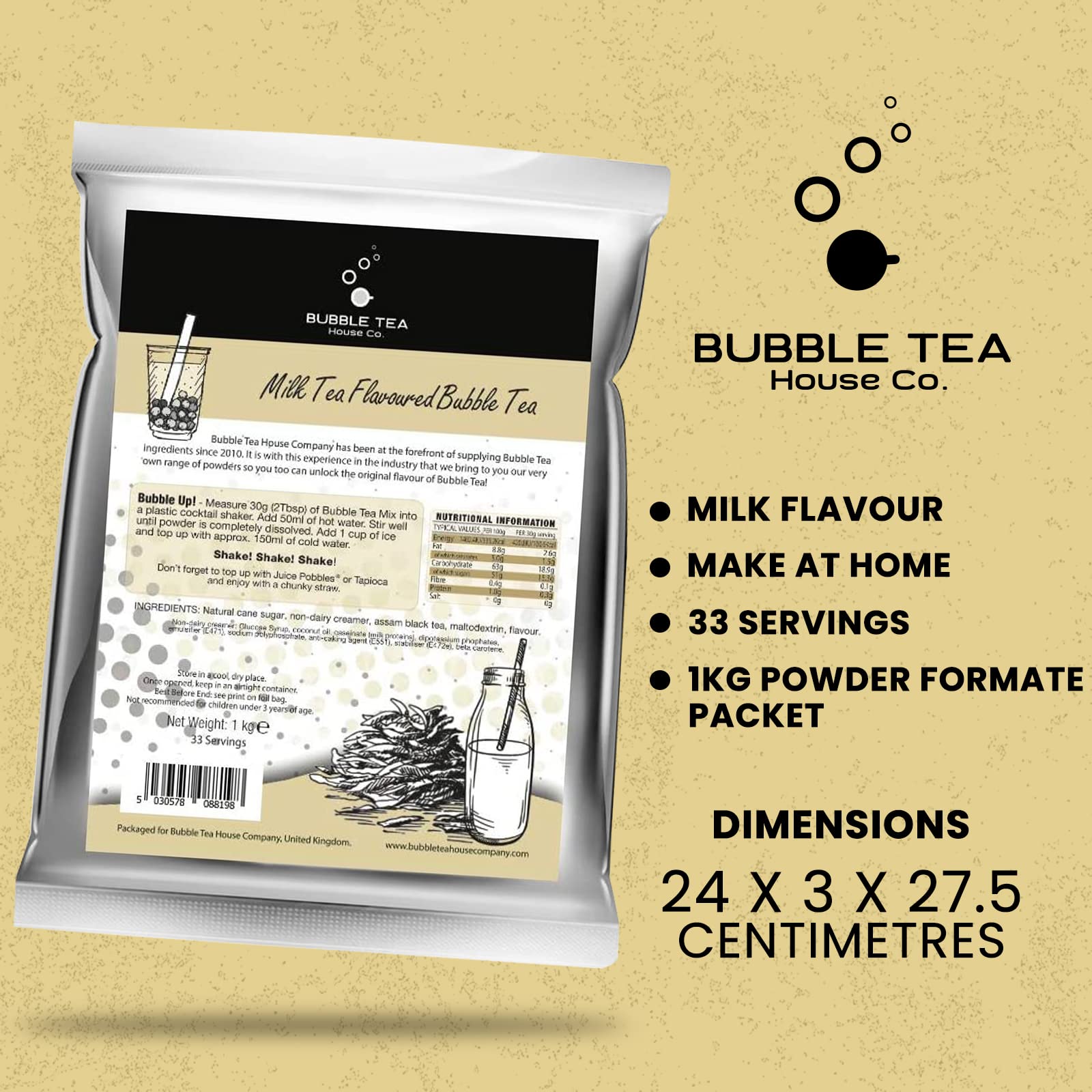 Bubble Tea House Company Milk Tea Bubble Tea Powder (1kg / 33 Servings