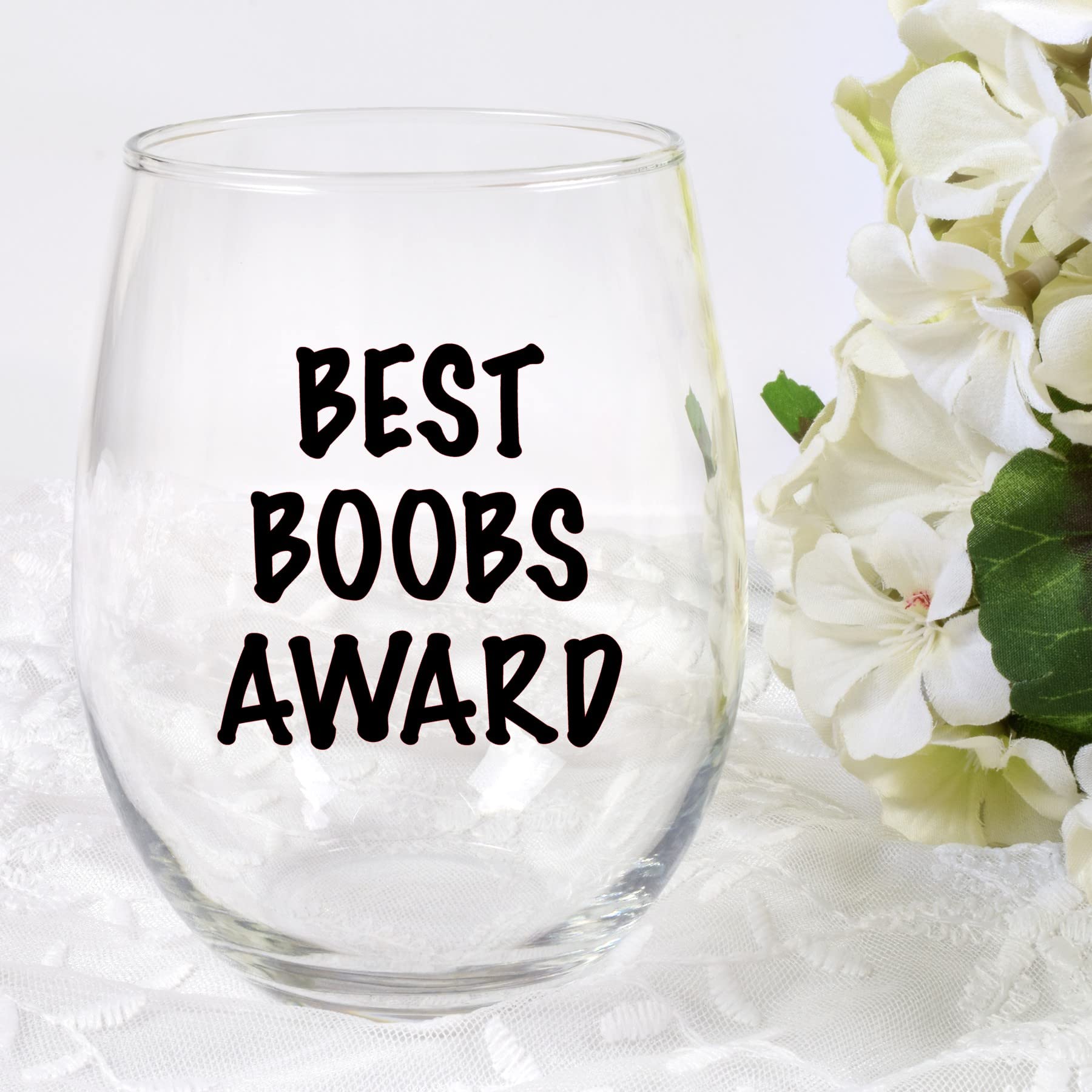 Amazon.com | Laguna Design Co. Best Boobs Award Wine Glass, 21 Oz, Wife  Gift, Funny Wife Wine Glass, Funny Girlfriend Wine Glass, Black: Wine  Glasses