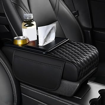 Car Center Console Armrest Pad for Skoda Kodiaq7seats 2017 2018 2019 2020 2021 2022 2023 2024-pr, Multifunctional Center Console Cover Organizer, Height-Boost Support Cushion Car Armrest Storage Box