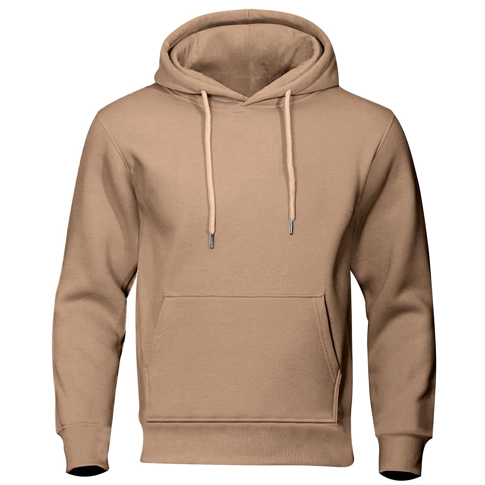 Mens Hoodies Lightweight Fashion Fleece Lined Hooded Sweatshirt Long Sleeve Gym Casual Pullover with Kangaroo Pocket — view 12