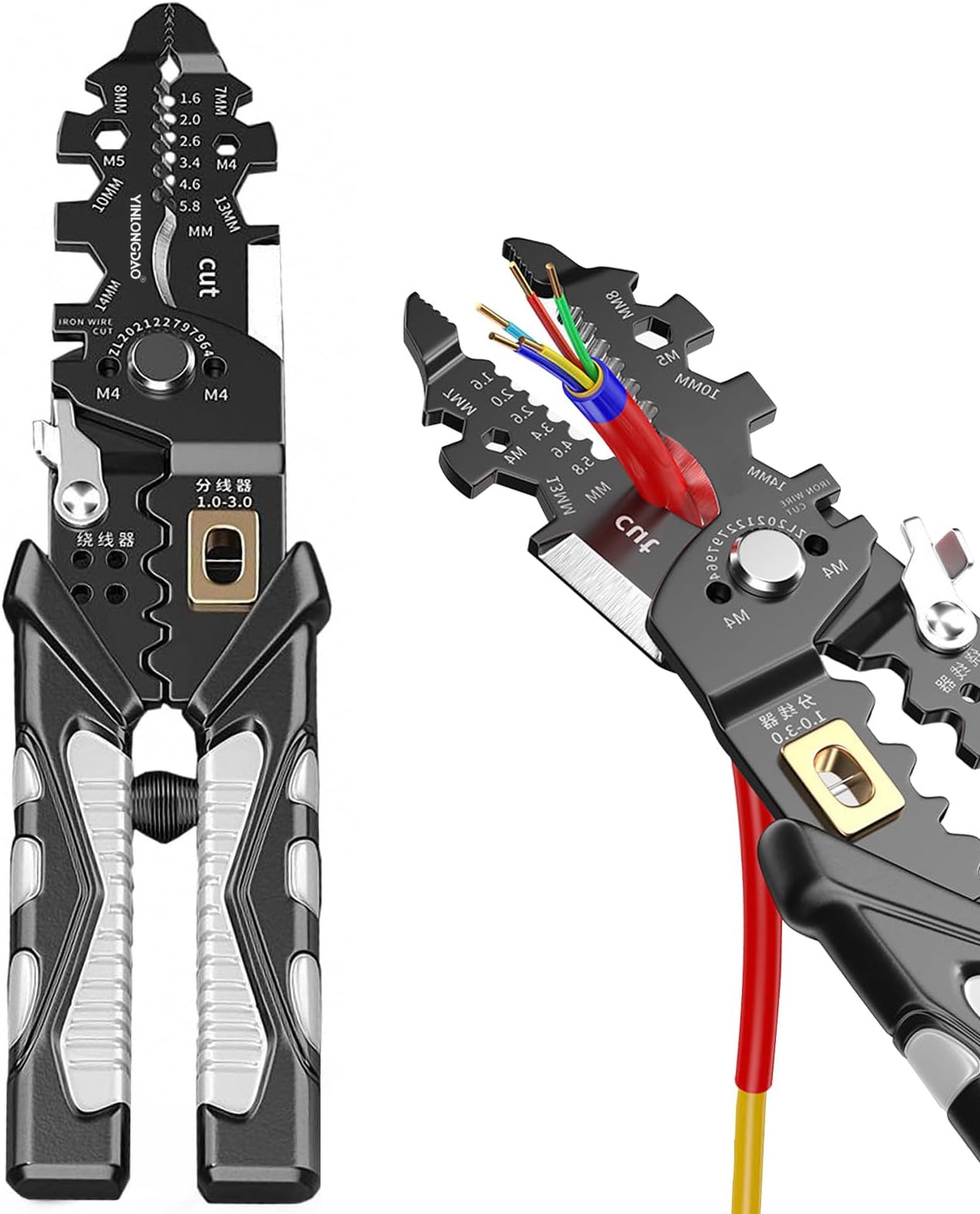 25-in-1 Multifunction Wire Strippers Electeical, 8 inch Wire Crimping Tool, Wire Cutter, Professional Electrician Pliers Tools and Cable Stripper for Cutting, Stripping, Shearing