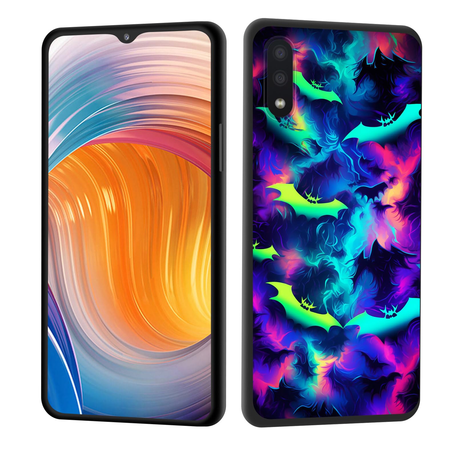 for Galaxy A02 Case,Slim Anti-Scratch Shock Absorbent Silicone Protective Case Cover for Samsung Galaxy A02 6.5 inch 2021,Magic Bat Blue Flame