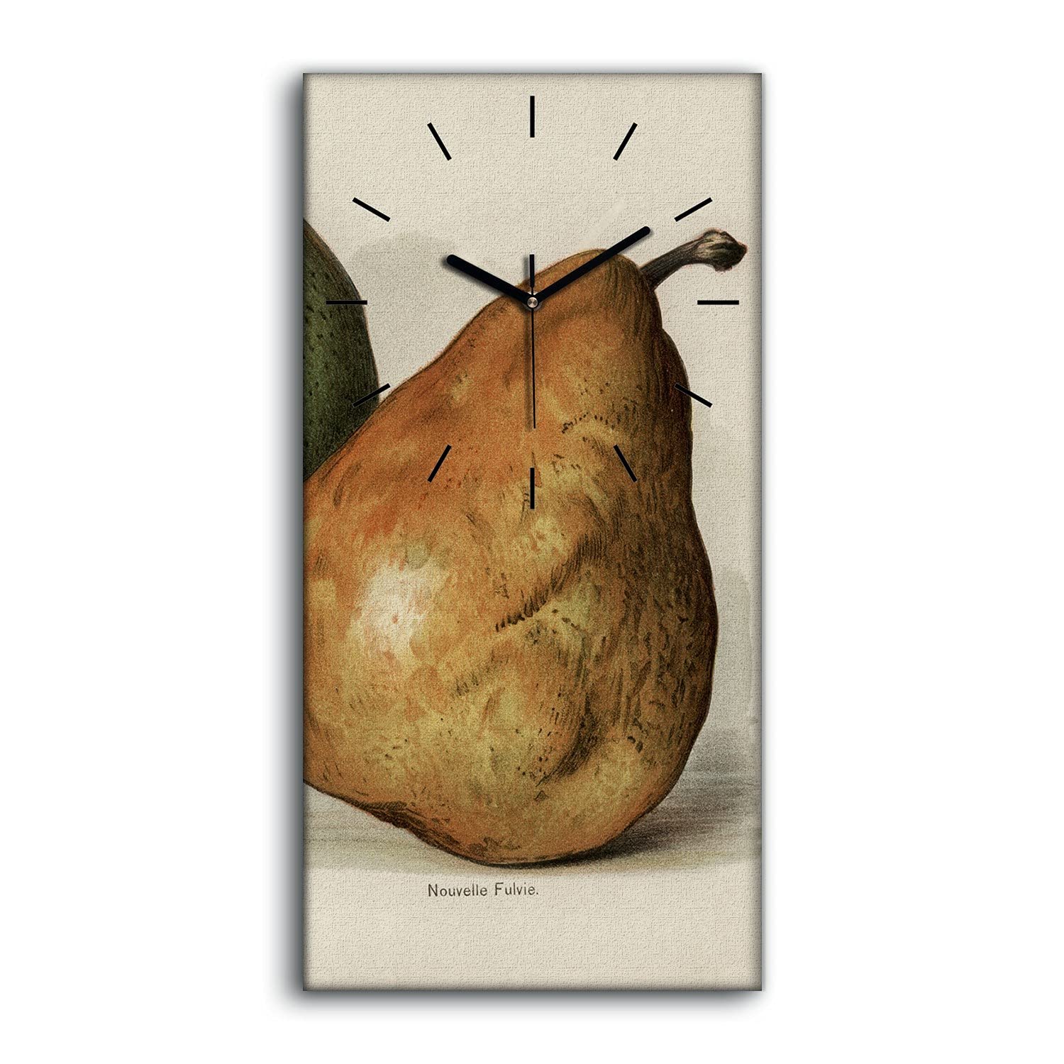 Horloge sur Toile Poire 30x60cm Moderne pour Salon Lumineux