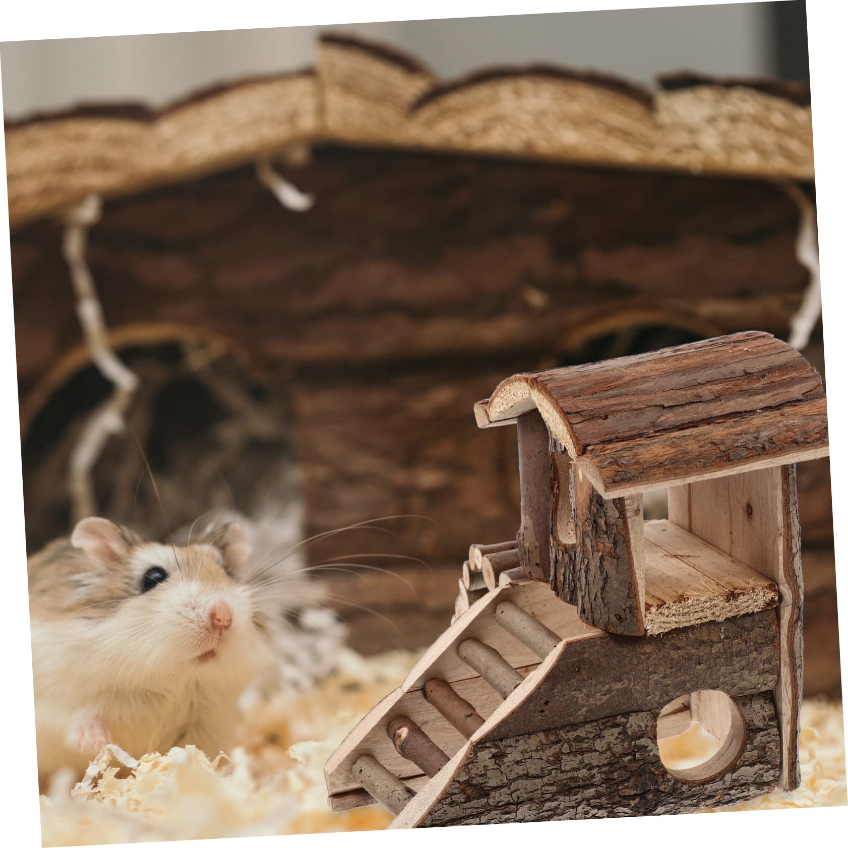 Hamstervilla mit Schlossform, Kreatives Holzhaus in Kaffeefarbe
