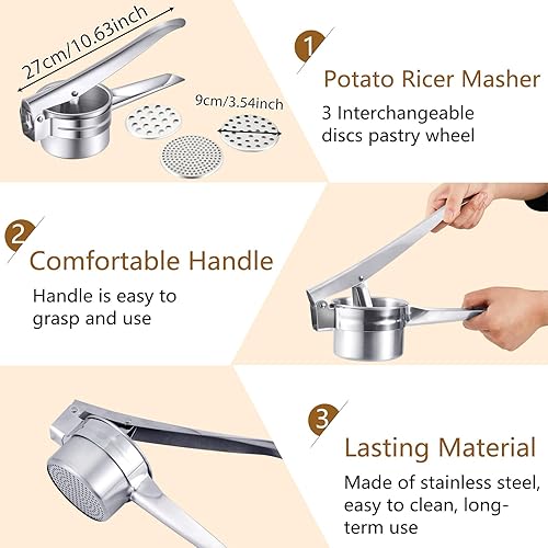 Miniatura 3 de Tioncy Juego de 9 herramientas para hacer pasta, incluye tablero de ñoquis de madera, cortador de papas, cortador de pasta de madera, ravioles,