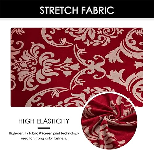 Miniatura 4 de NILUOH Funda elástica para silla con respaldo de alas, 2 piezas, funda de sofá estampada de elastano floral, protector de muebles con parte inferior