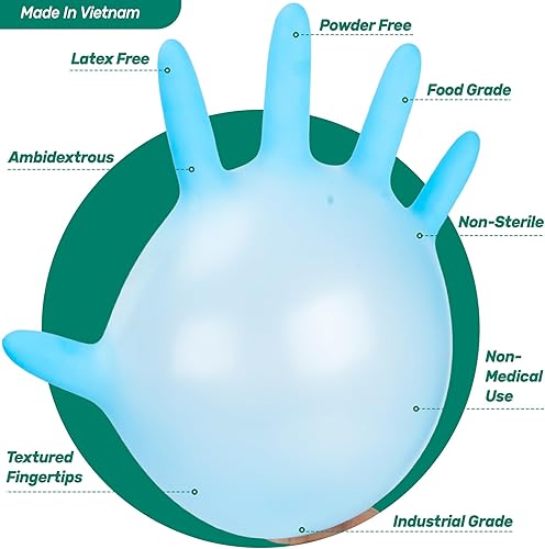 Miniatura 2 de Kebada Guantes de nitrilo D1, guantes desechables de nitrilo de 3 mil para limpieza, preparación de alimentos, grado industrial, no estériles,