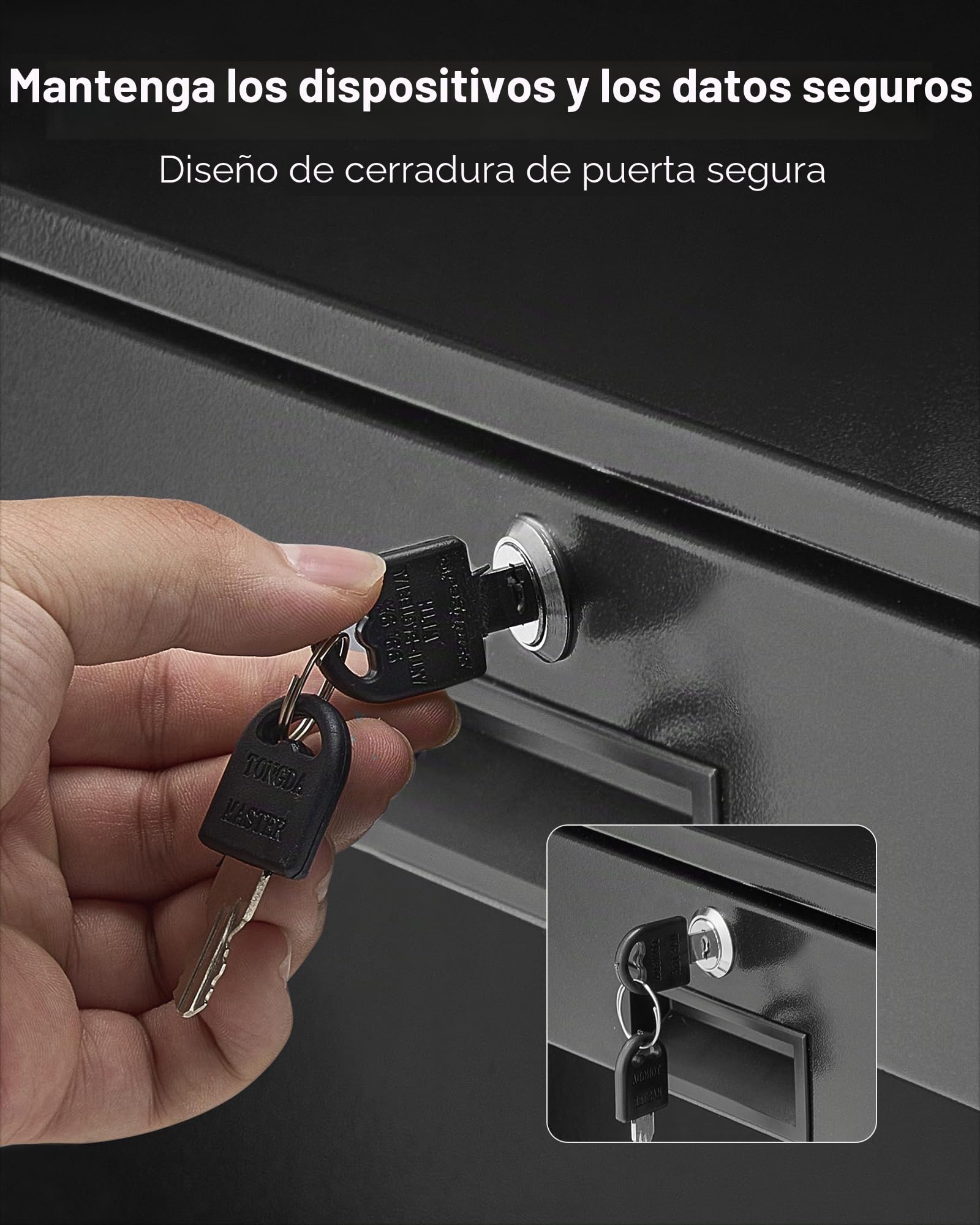 VEVOR Cajón para Montaje en Rack de 2U, Carga de 22,68 kg, Cajón Deslizante con Cerradura y Orificios para Gestión de Cables, para Rack o Gabinete de AV para Servidores de Equipos de Red de 48,26 cm