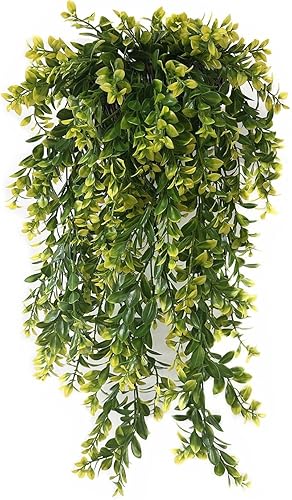 Vid colgante falsas, plantas artificiales, hojas de plástico, plantas de hiedra de vid sintética, para interiores y exteriores, jardín, oficina,