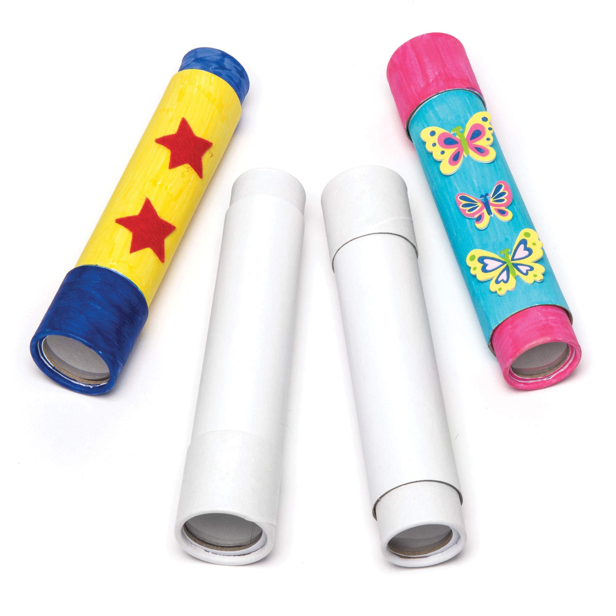 Baker Ross Design Your Own Telescopes, Craft Blanks For Kids To Paint, Decorate and Personalise for Arts and Crafts Activities (Pack of 2) , Assorted , AR403