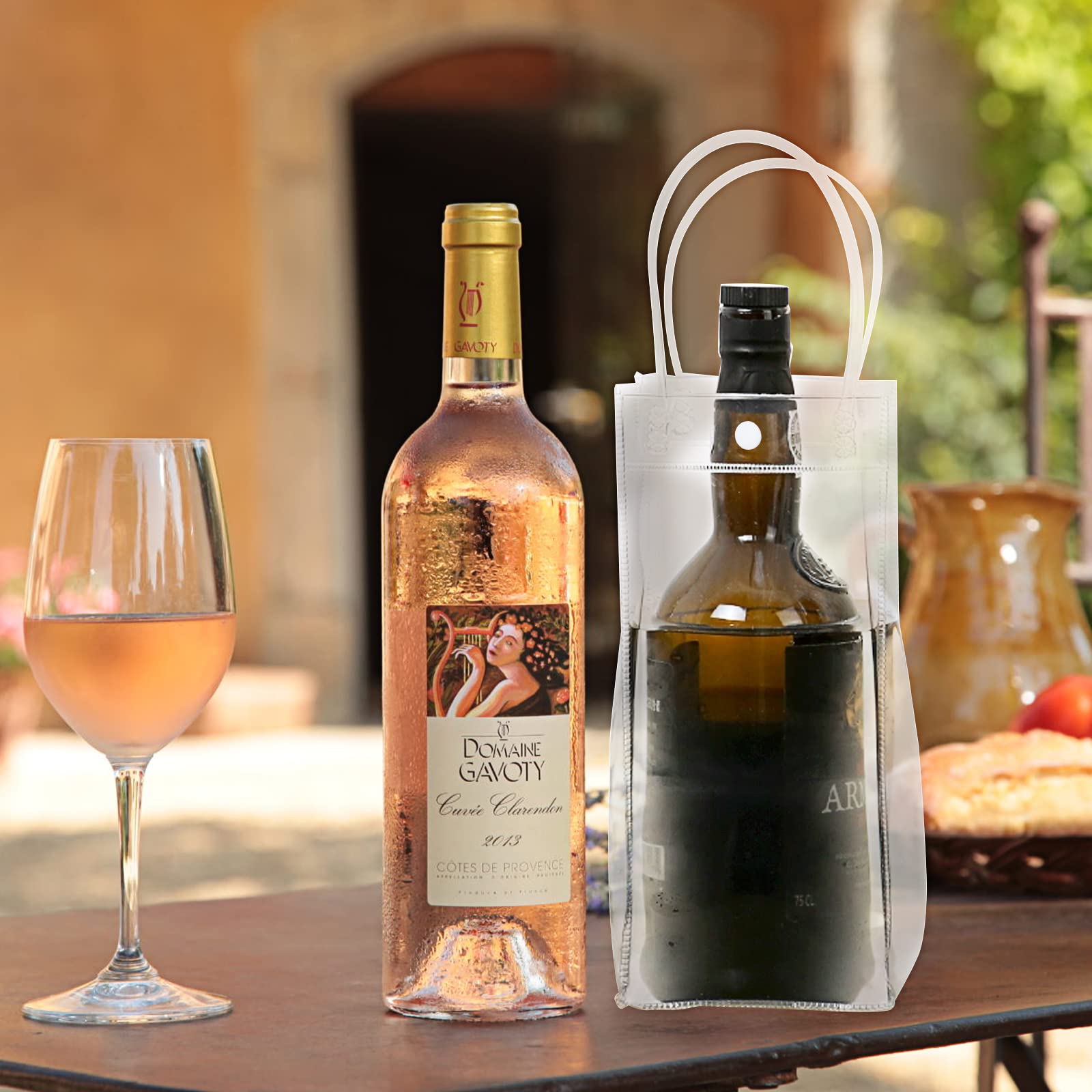 JMIATRY 20PCS Portable Ice Wine Bag, Plastic Clear Wine Bag with Handles — Amazon image 8