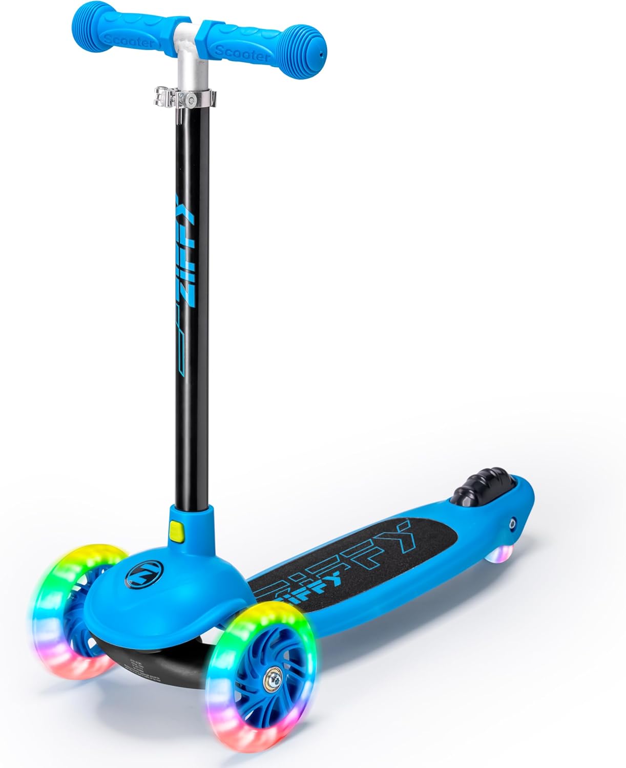 ZIFFY Multicolor 3 Wheel Scooter for Kids 3-5, Toddler Kick Scooters with LED Light-Up Wheels for Boys and Girls, 5 Adjustable Height and Lean-to-Steer Design, Support up to 110 lbs