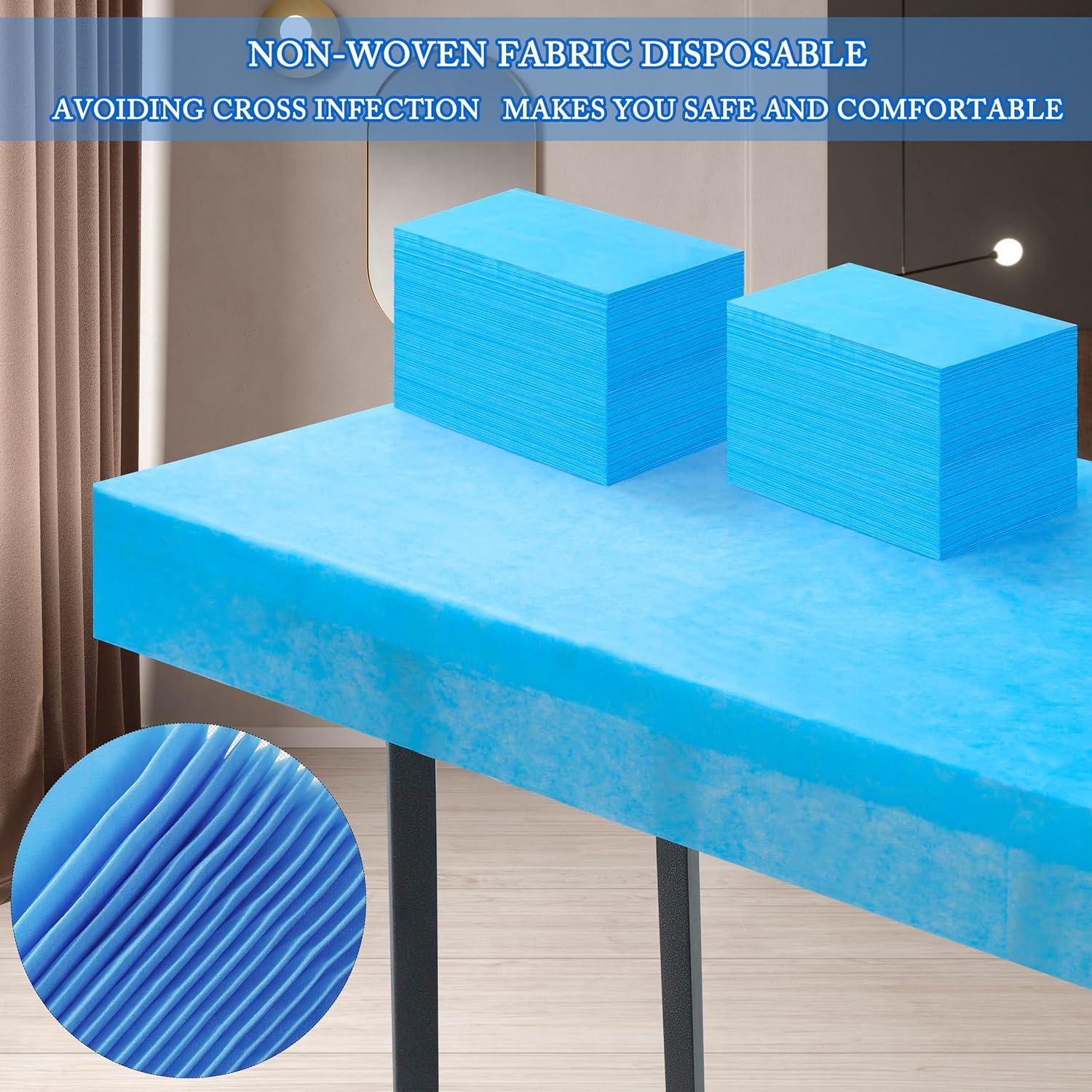 NEWFUN Jednorazowe prześcieradło, 100 sztuk jednorazowe prześcieradło do masażu, włóknina do masażu, 80 x 180 cm, nadaje się do salonów kosmetycznych, spa, masażu, hotelu, kosmetyczki