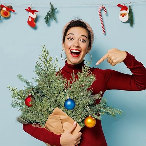Miniatura 7 de Sukh 25 ramas de pino artificiales, hojas de hoja perenne sintética, púas de vegetación de Navidad para decoración, centros de mesa, jarrón,