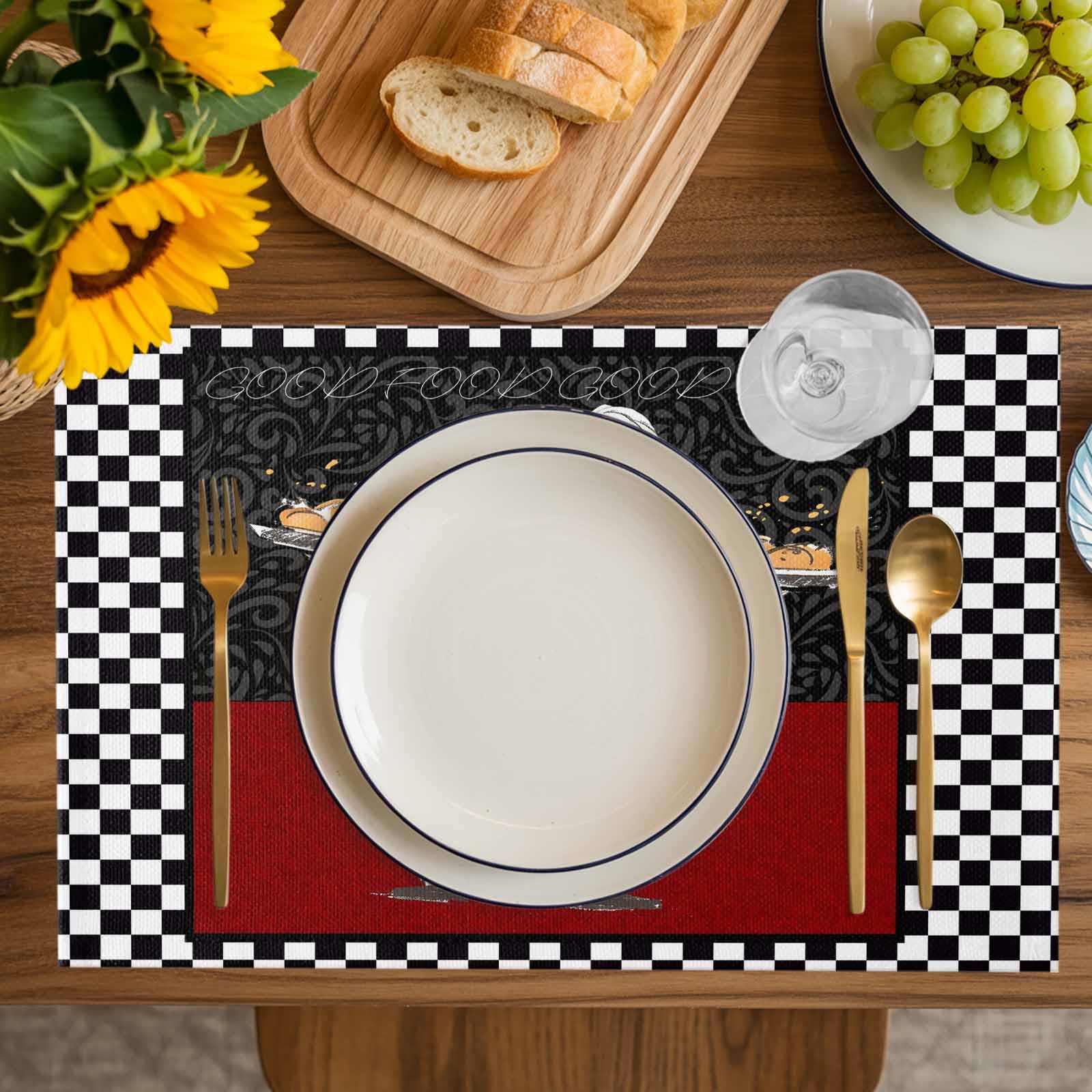 Amazon.com: Vintage Chef Placemats Set of 4 - Washable Woven