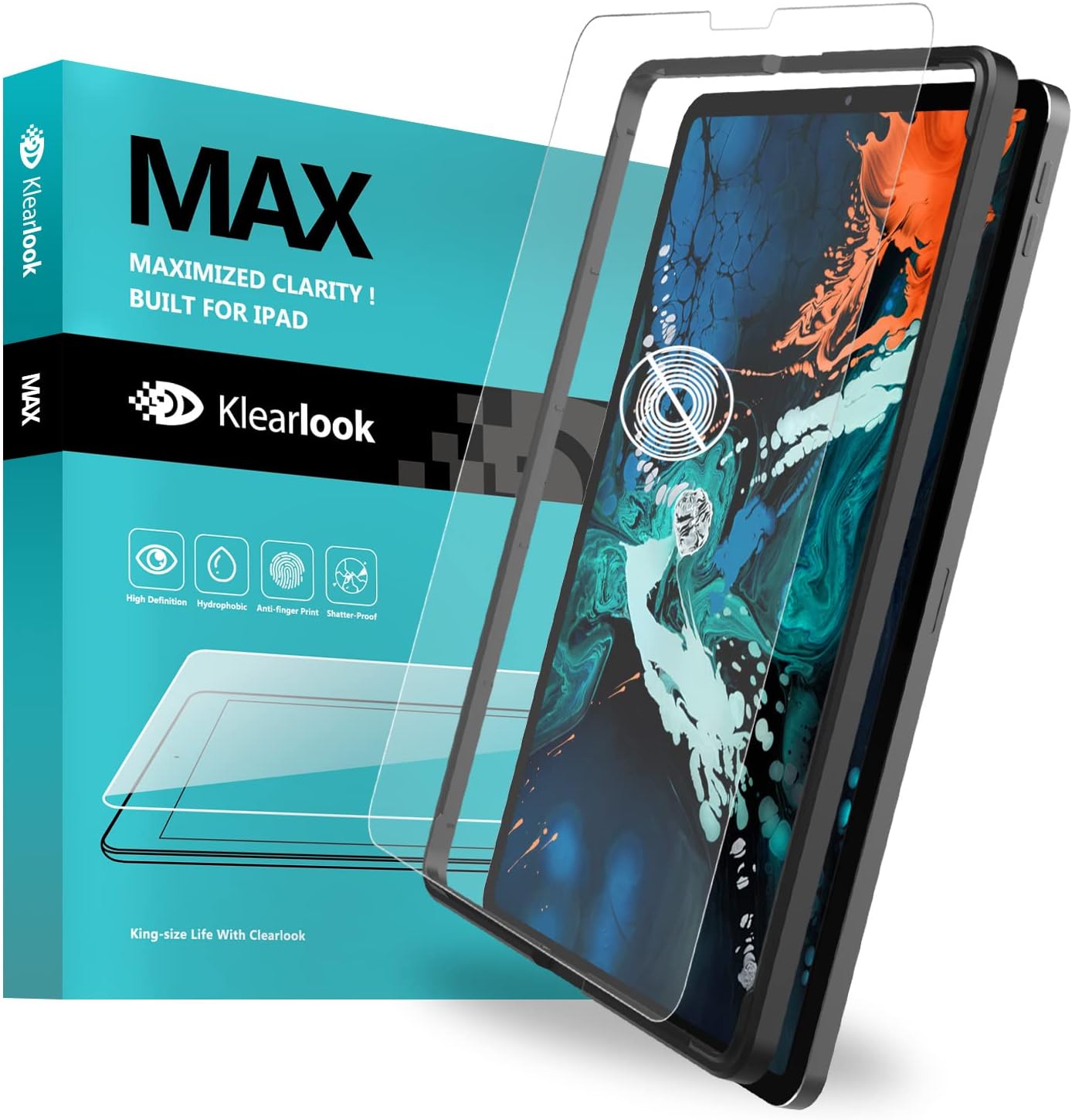 Matte Glass Screen Protector for iPad Pro 12.9 Inch(2021&2020&2018),Klearlook Anti-Glare Tempered Glass Screen Cover with Anti-Reflection/Anti-Fingerprint/Smooth Touch Compatible iPad Pro 12.9