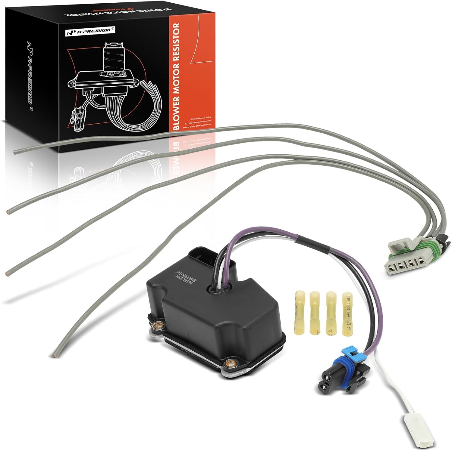 A-Premium Front HVAC Blower Motor Resistor Compatible with Chevrolet Blazer 1998-2002 & GMC Jimmy 1998-2002 & Oldsmobile Bravada 1998-2001 - with Wire Harness Kit, Replace# 52474437