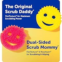 Vista 7 de Scrub Daddy Esponjas de Color – Esponjas multiusos para platos sin arañazos para limpieza de cocina, baño y hogar – Hechas con espuma de polímero