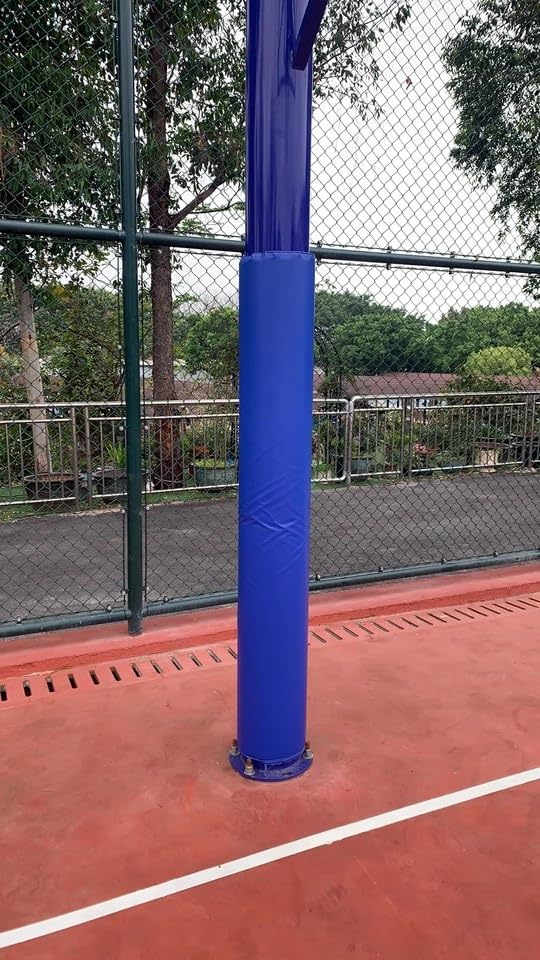 Elitix Wrap Around Basketball Pole Pad with Velcro Straps, Awning Poles Protective Padded for Garage Gym Playground Collision, Portable Round Pole Padding(Blue,Dia 14cm(140mm))