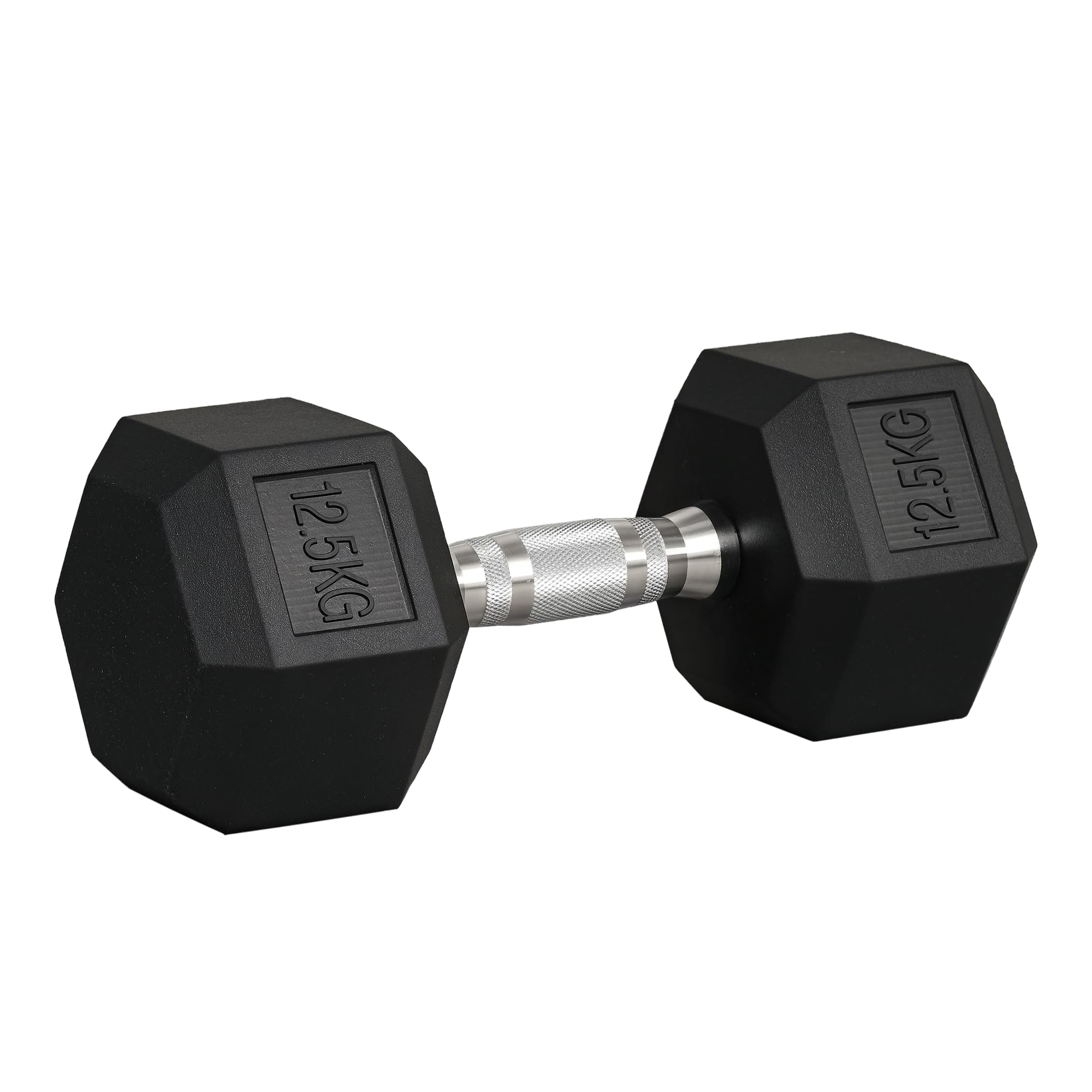 HOMCOM 12.5KG/15KG/17.5KG/20KG/2x15KG/2x17.5KG/2x12.5kg/2x20kg Rubber Hex Dumbbell Portable Hand Weights Dumbbell for Home Gym Workout Fitness