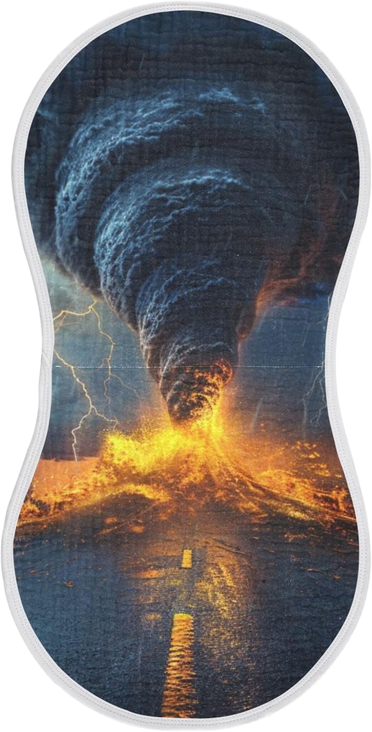 Lightning Tornado Burp Cloths Baby Boys Girls Absorbent Soft Cotton Burping Cloths Rags 4 Pack