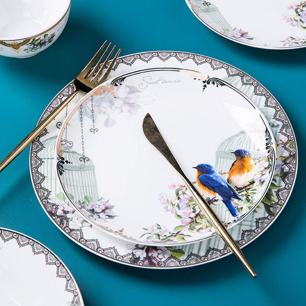 58-częściowy zestaw naczyń ceramicznych w stylu chińskim - eleganckie porcelanowe talerze i miski na rodzinne spotkania - kolekcja zastawy stołowej z porcelany kostnej