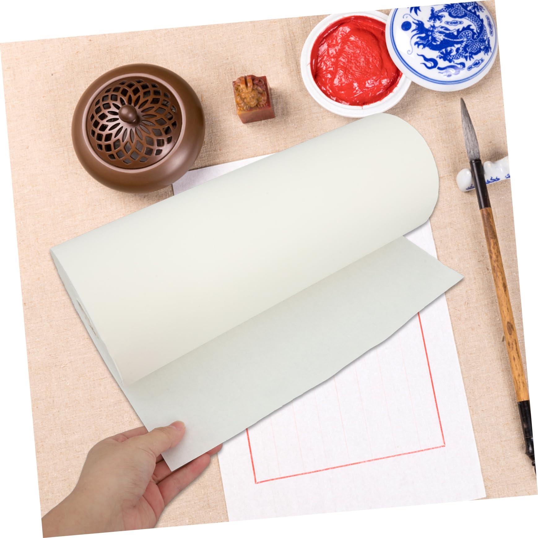 Papel de Caligrafía China Grueso Blanco en Rollo para Pintura