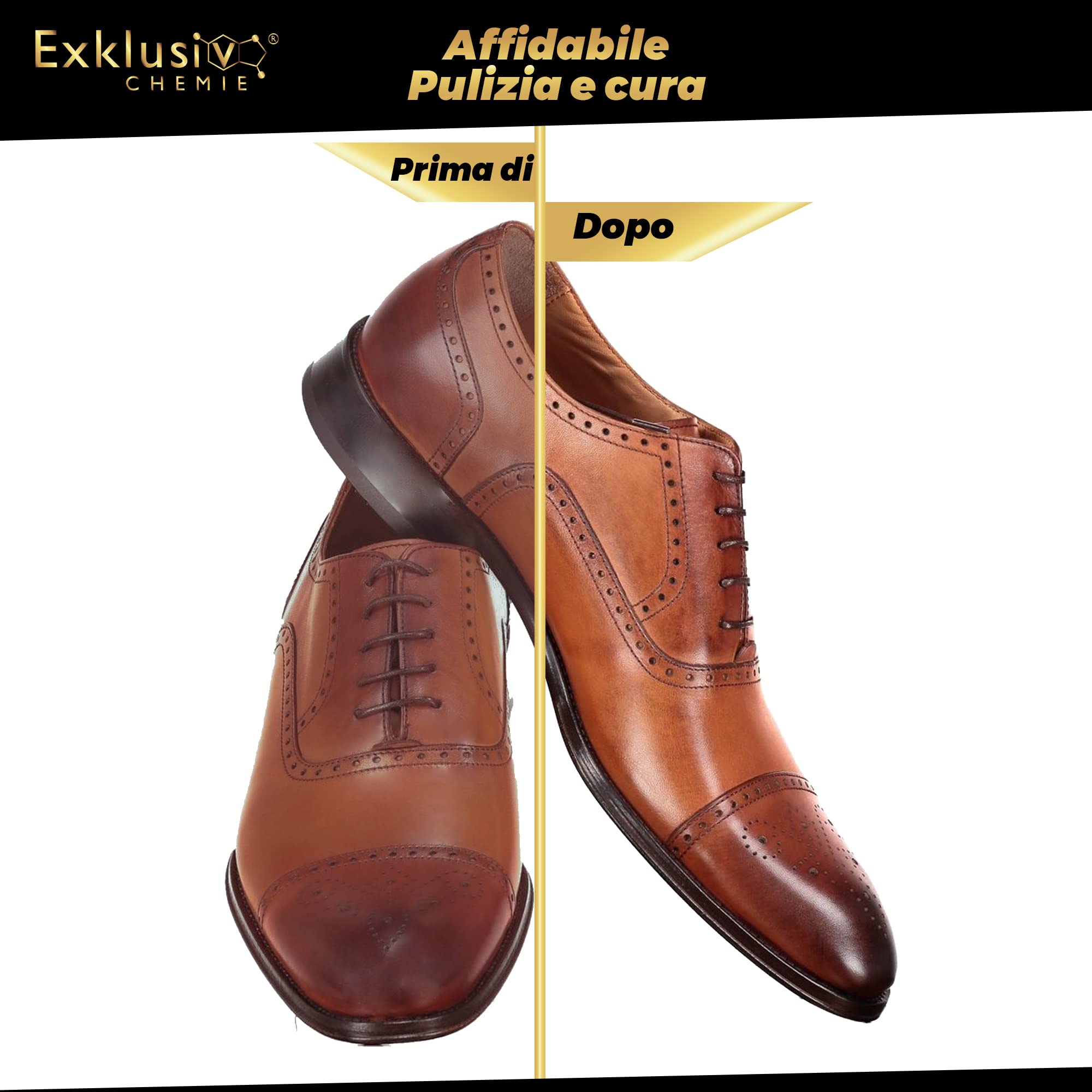 Exklusiv Chemie® Cura della pelle Cura della pelle Abbigliamento e scarpe | Cura della pelle per vestiti e scarpe di pelle | Spray per la cura della pelle | Pulitore per pelle | 500 ml | Per giacche in pelle, scarpe in pelle e borse in pelle
