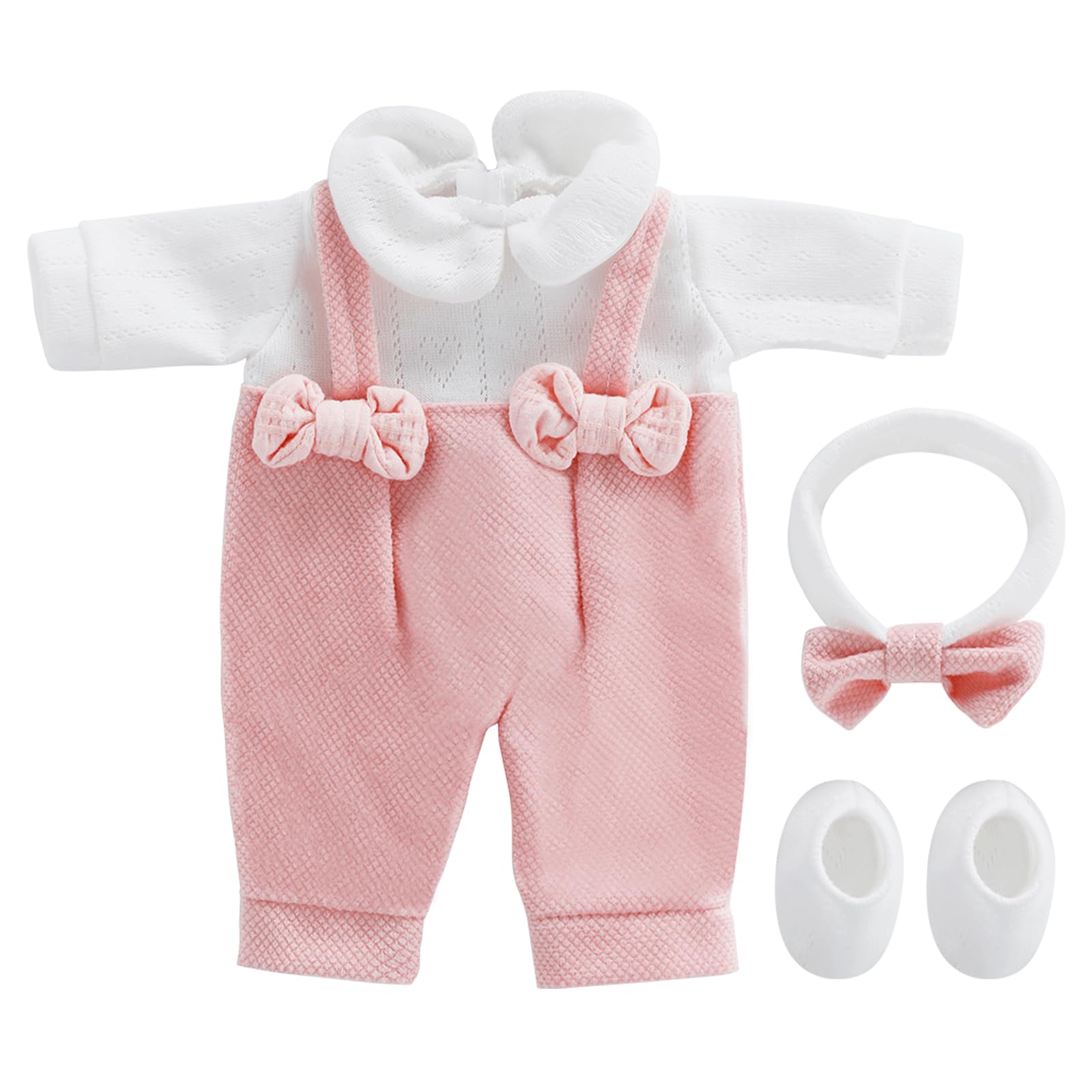 Ropa y accesorios de muñeca de 12 pulgadas con diadema, sombrero, calcetines, 4 paquetes para muñecas de 10, 11 y 12 pulgadas (no incluye muñeca) 2