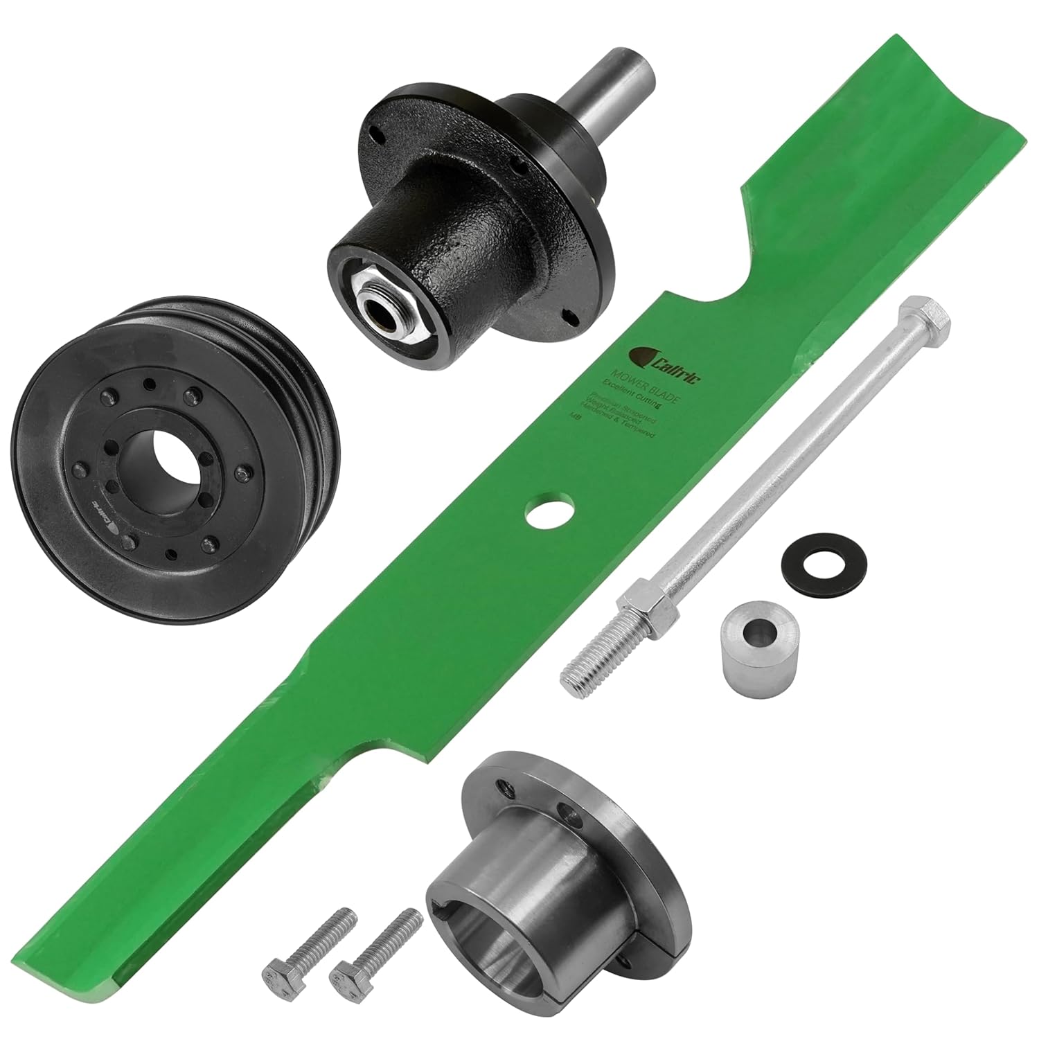 Caltric 52" Deck Spindle Blade and Pulley Compatible with Scag Tiger Cub/Wildcat/Cheetah 43644