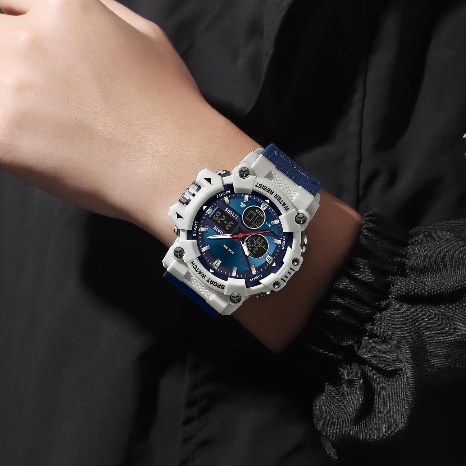 findtime Mens Watches Sports Outdoor Watch for Men with Date Analog Digital LED Backlight Wristwatch Waterproof - Image 4