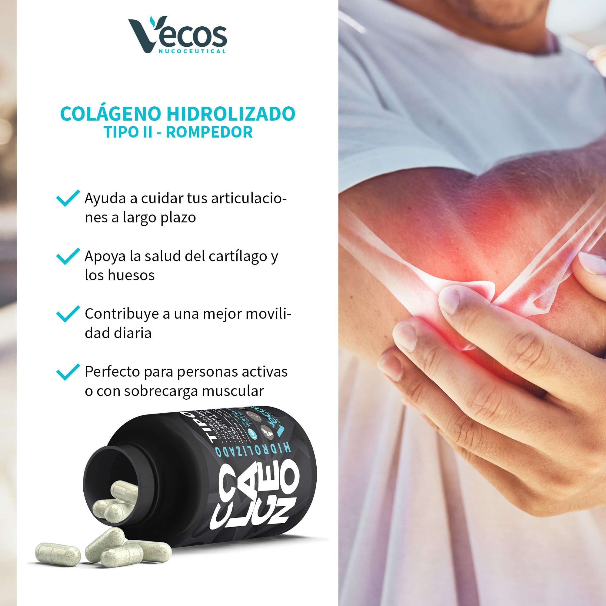 320 Cápsulas Colágeno Hidrolizado Tipo II con Condroitina y Ácido hialurónico | Ayuda a Prevenir el Dolor y la Inflamación en las Articulaciones | Efecto Antiinflamatorio