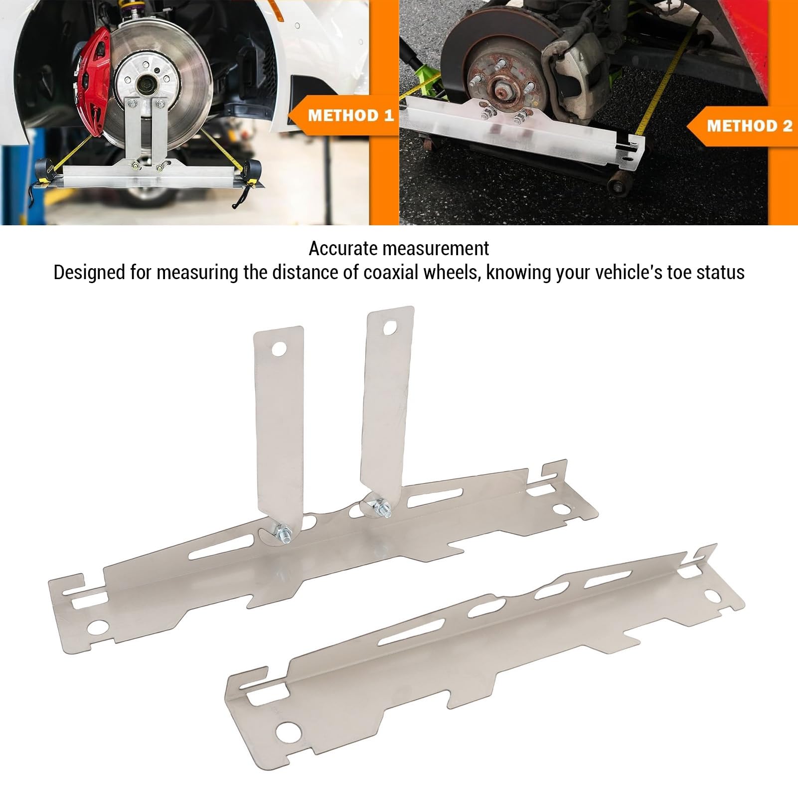 Herramienta de alineación de Ruedas Mejorada con Placas de conexión, Placa de Herramienta de alineación de Puntera de Acero Inoxidable Resistente para automóviles, (No Tape Measure)