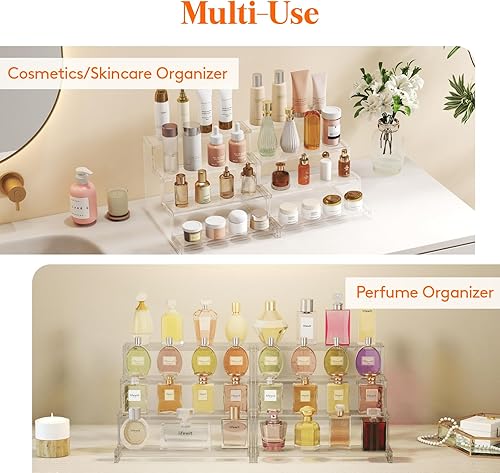 Miniatura 40 de Lifewit Organizador de perfumes de 4 niveles para mujer, elevador de exhibición de plástico, montaje sin herramientas, estante de cosméticos