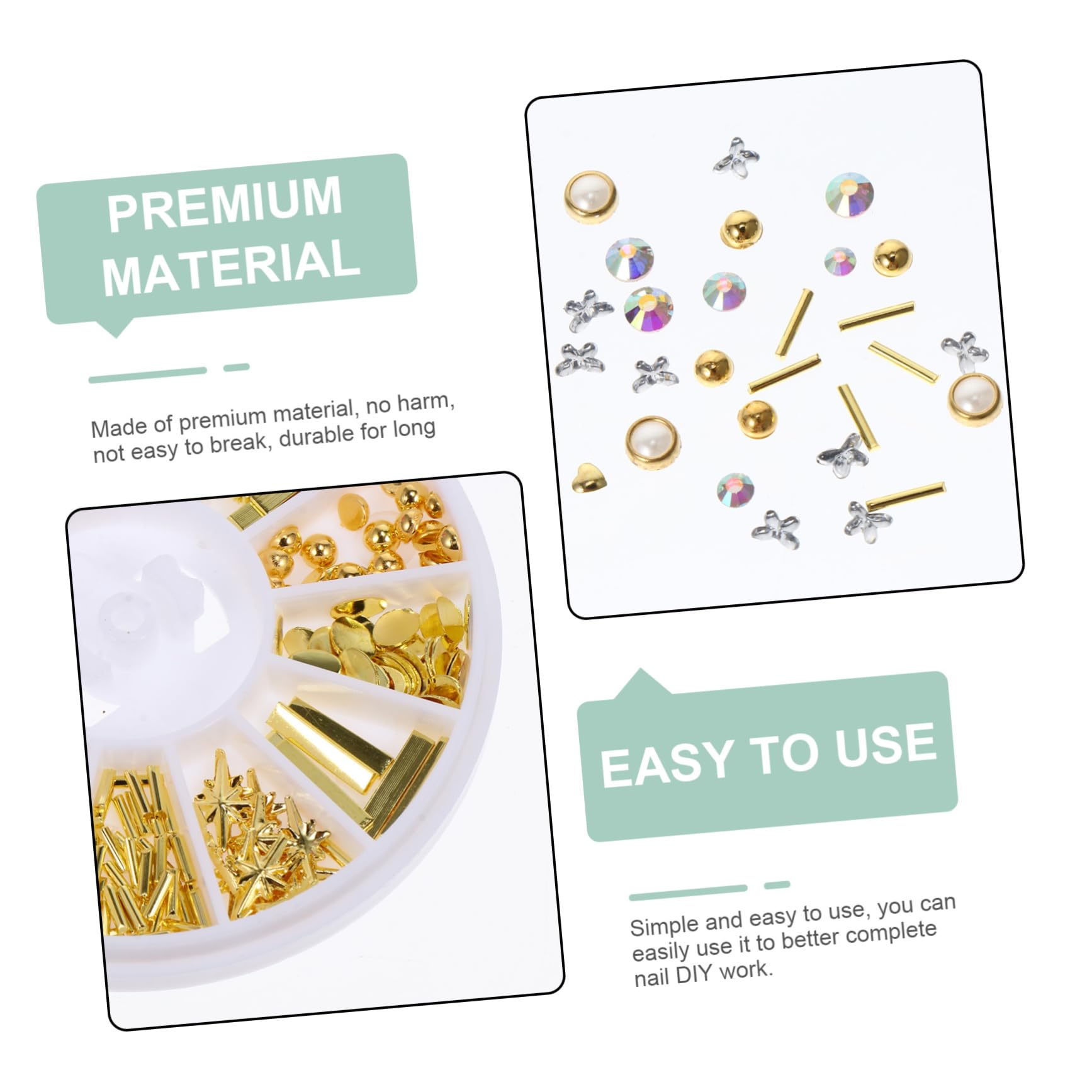 3 Set Decorazioni Per Unghie Dorati Ciondoli Per Nail Art Te Accessori Manicure Eleganti E Facili Applicare Per Principianti E Professionisti 9 Scatole*3