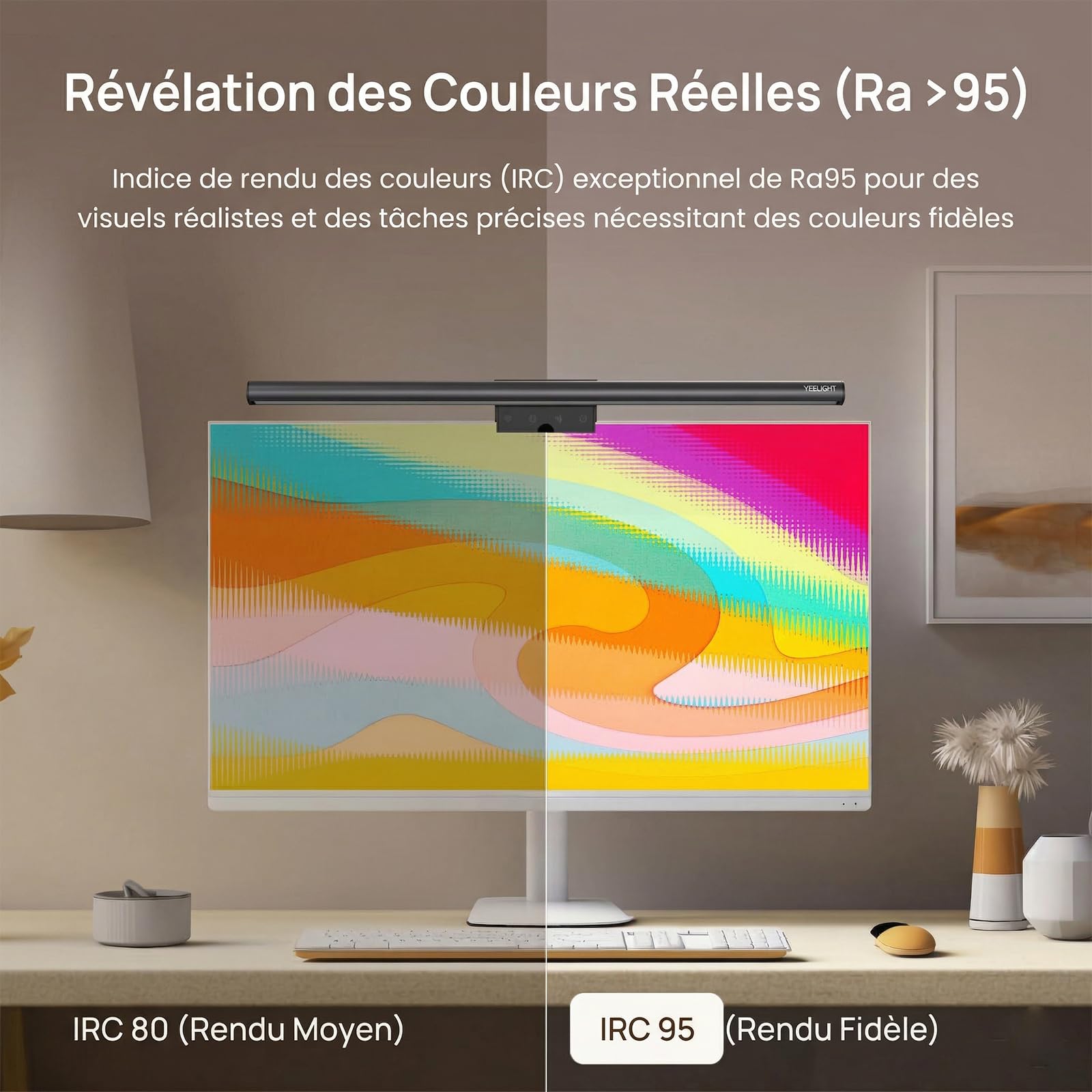 Yeelight Lampe Ecran PC avec Télécommande, 40cm LED Light bar Anti-Éblouissement, Luminosité de couleur ajustable Screenbar, Contrôle Tactile USB pour Bureau, Gaming et Maison, Gradable en continu