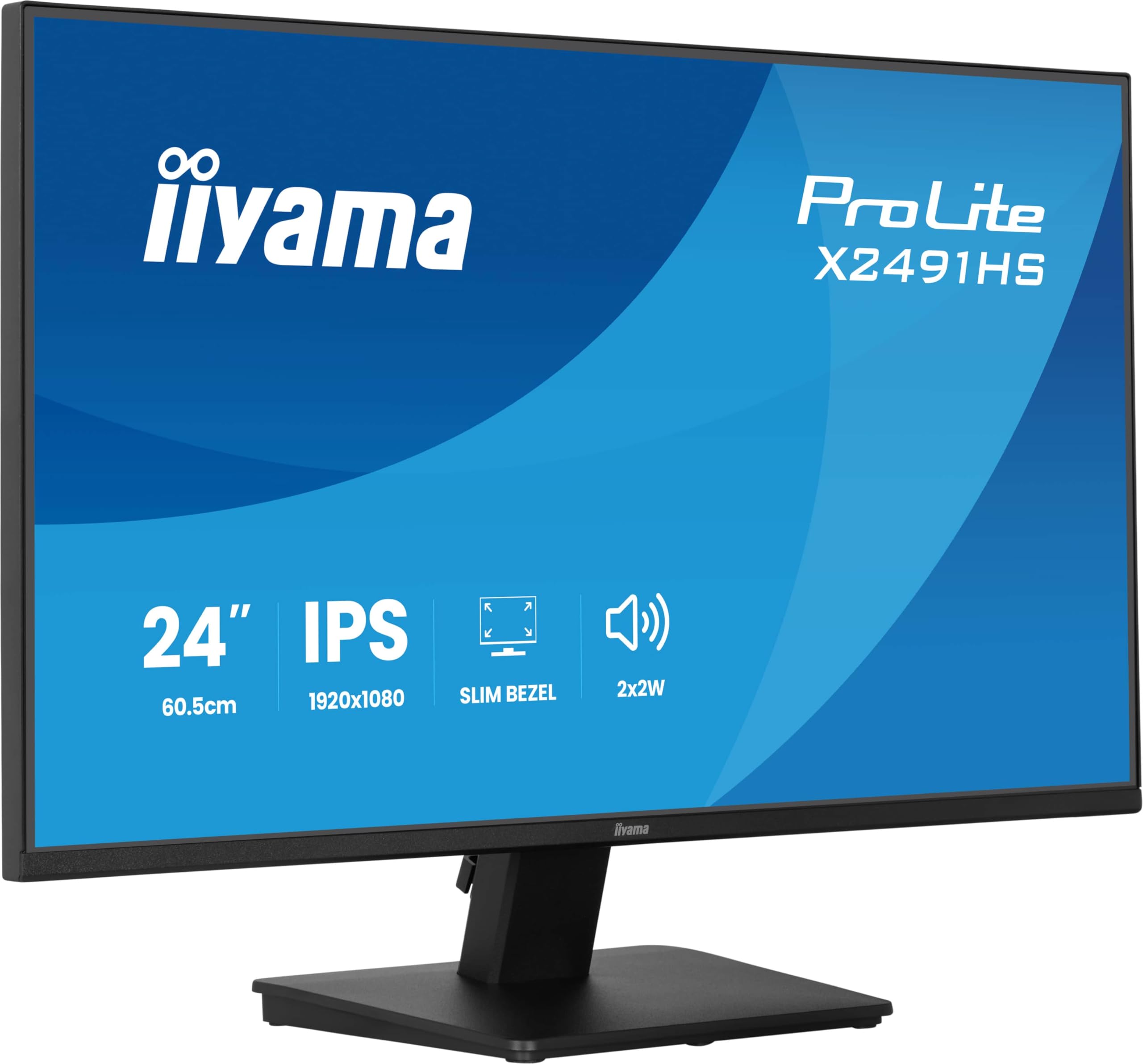 iiyama Prolite X2491HS-B1 Full-HD IPS-Monitor | 60,5 cm, 24", 120Hz, HDMI, DP, Adaptive Sync, Lautsprecher, Kopfhöreranschluss, Energieklasse C, VESA, schwarz